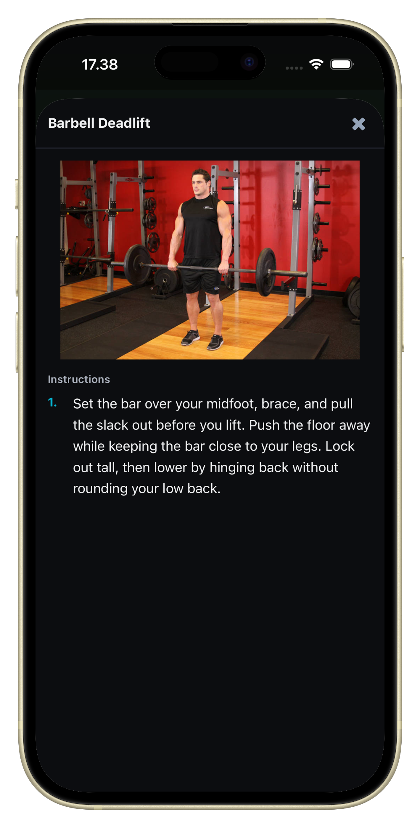 TenReps exercise library showing instructions for a movement